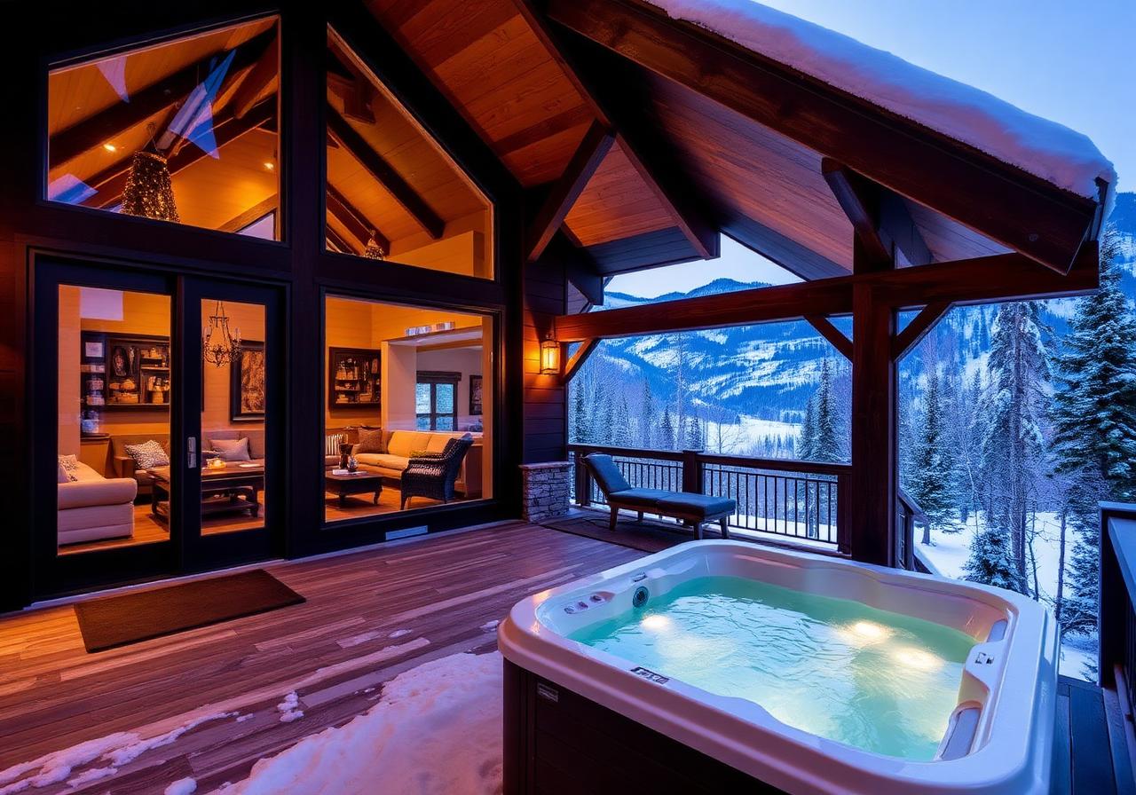 Aspen ski-in timber and glass lodge